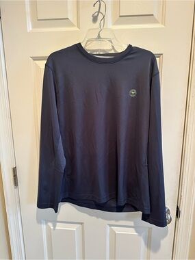 The Championships Wimbledon Blue Long Sleeve Dri Fit Shirt Logo Official Sz L